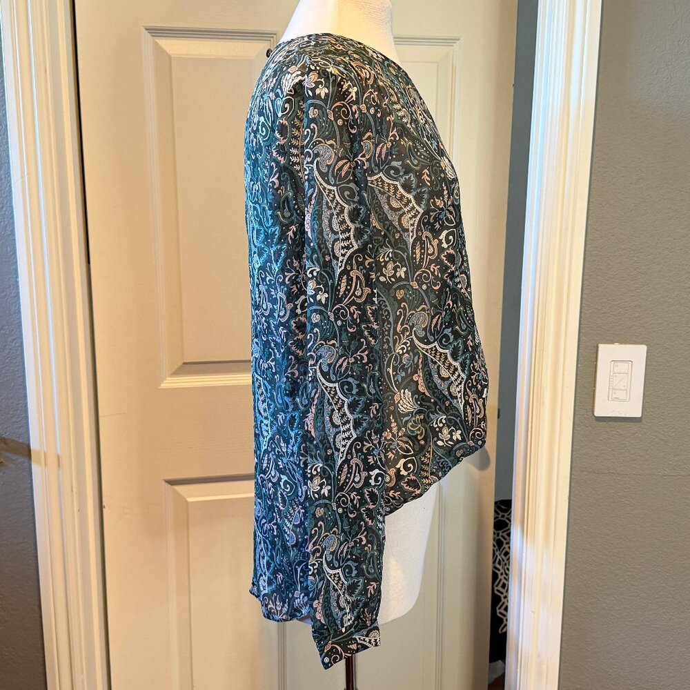 VERONICA BEARD Gayle silk chiffon top 12 - Picture 6 of 7